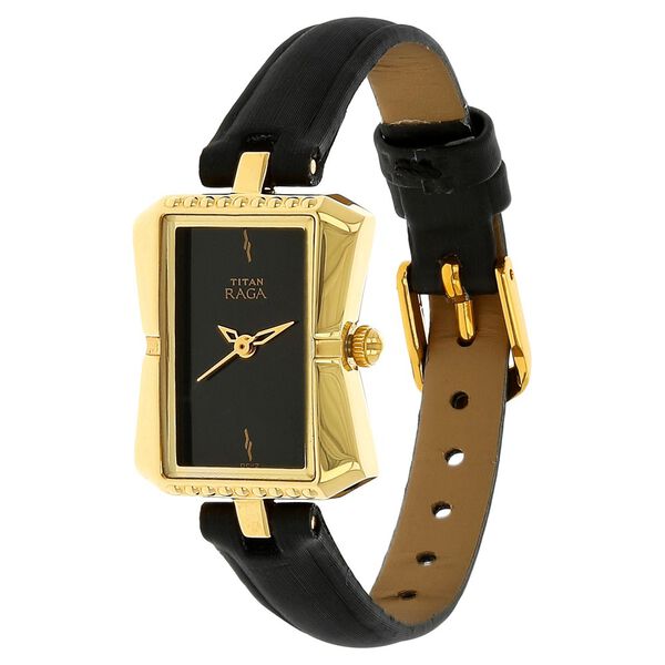 Titan Raga Black Dial Analog Leather Strap Watch for Women - image number 1