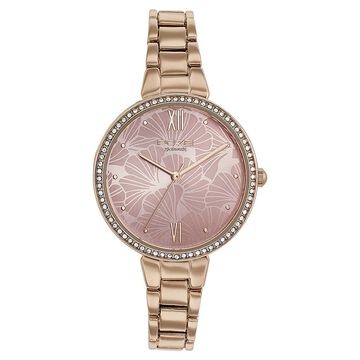 Sonata Poze Quartz Analog Pink Dial Metal Strap Watch for Women