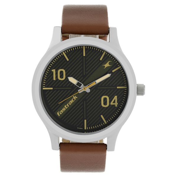 Fastrack Quartz Analog Black Dial Leather Strap Watch for Guys - image number 0