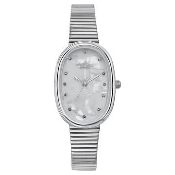 Sonata Poze Quartz Quartz White Dial Metal Strap Watch for Women
