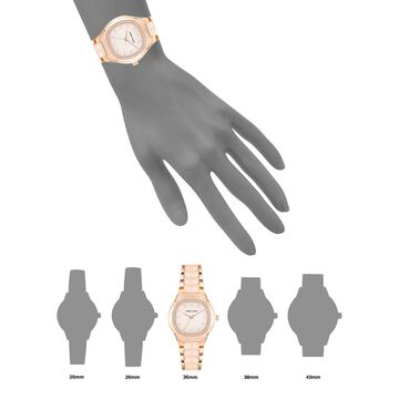 Anne Klein Quartz Analog Pink Dial Ceramic Strap Watch for Women