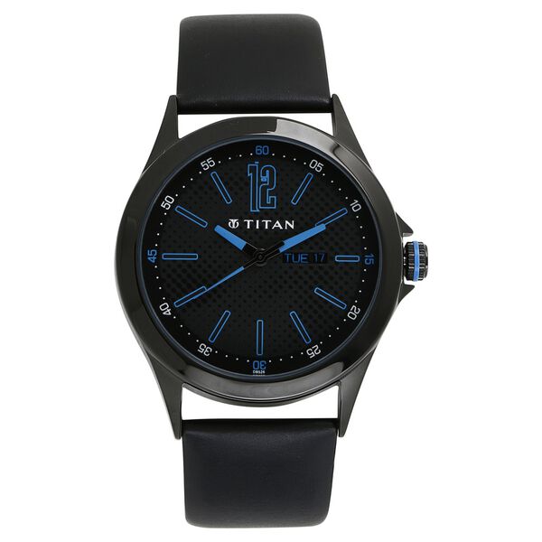 Titan Purple Black Dial Analog with Day and Date Metal Strap Watch for Men - image number 0