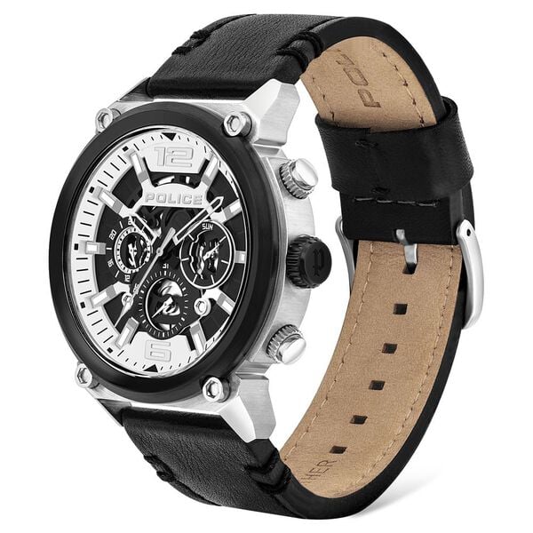 Police Quartz Multifunction White Dial Leather Strap Watch for Men - image number 1