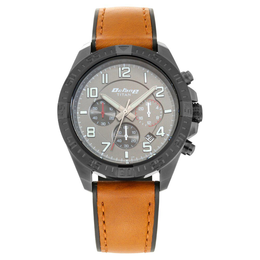 Titan Chronograph Black Dial Quartz Rubber Strap watch for Men