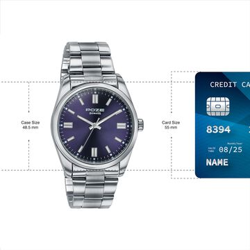 Sonata Poze Quartz Analog Blue Dial Silver Stainless Steel Strap Watch For Men