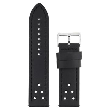 24 mm Black Genuine Leather Straps for Men