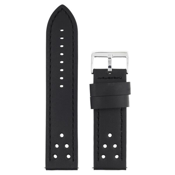 24 mm Black Genuine Leather Straps for Men - image number 0
