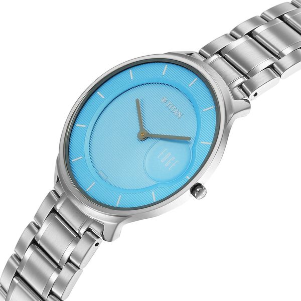 Titan Edge Murals Quartz Analog Blue Dial Stainless Steel Strap Watch For Men - image number 2
