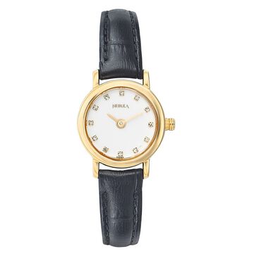 Titan Nebula Vintage 18k Gold Analog Leather Strap Watch for Women