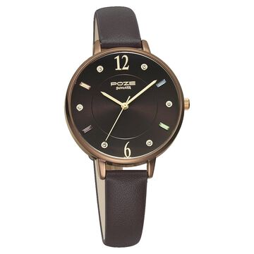 Poze by Sonata Quartz Analog Black Dial PU Leather Strap Watch for Women