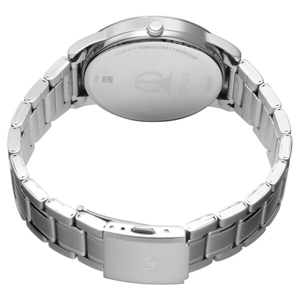 Titan Quartz Analog with Date White Dial Stainless Steel Strap Watch for Men - image number 3