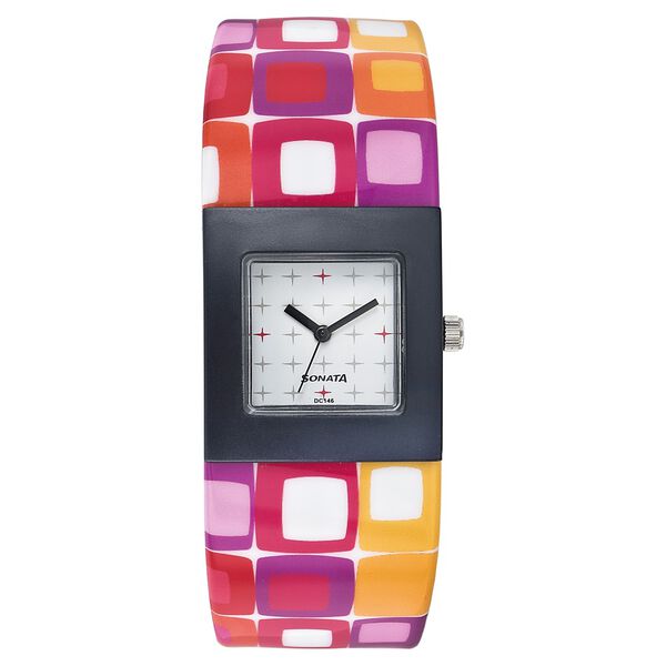 SF Quartz Analog White Dial Plastic Strap Watch for Women - image number 0