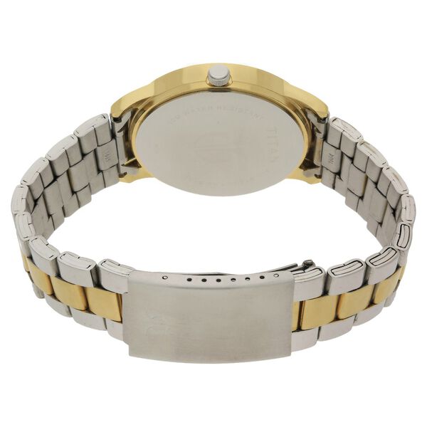 Titan Quartz Analog with Day and Date Champagne Dial Two Toned Stainless Steel Strap Watch For Men - image number 3