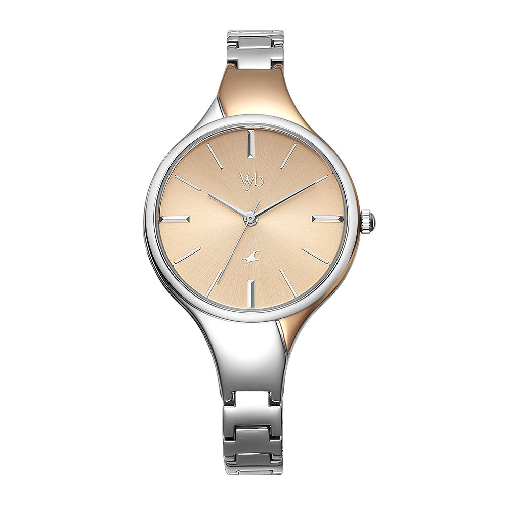 Buy Online Vyb by Fastrack Quartz Analog Rose Gold Dial Metal