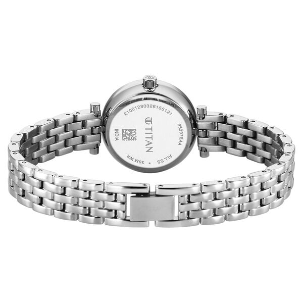 Titan Workday Edit Quartz Analog Rose Gold Dial Silver Stainless Steel Strap Watch For Women - image number 5