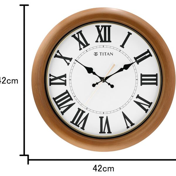 Titan Classic White Wall Clock with Silent Sweep Technology - 42 cm x 42 cm (Large) - image number 5