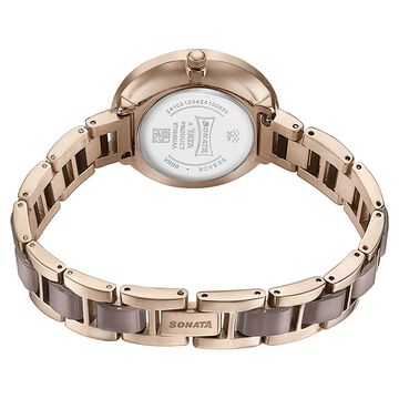 Sonata Quartz Analog Mother of Pearl Dial Two Toned Stainless Steel Strap Watch For Women