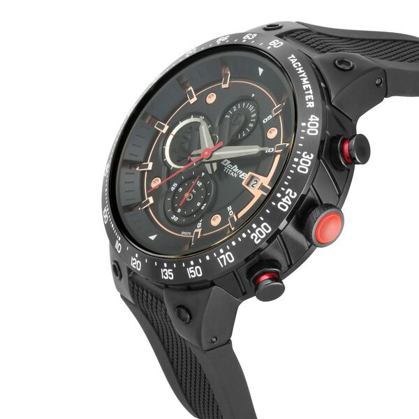 Titan Octane Black Dial Chronograph PU Strap watch for Men - image number 2