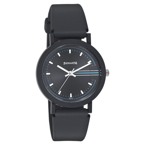Sonata Quartz Analog Black Dial Strap Watch for Men - image number 0