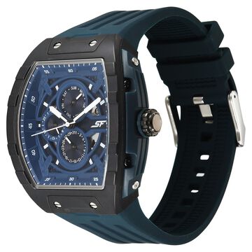 SF Maiden Voyage Sport Watch - Blue Dial & Strap - Tonneau Shaped Case with Multifunction movement