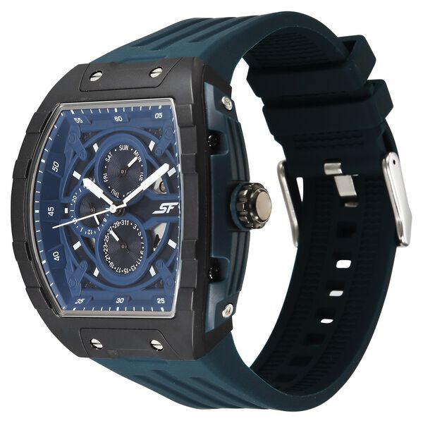 SF Maiden Voyage Sport Watch - Blue Dial & Strap - Tonneau Shaped Case with Multifunction movement - image number 1