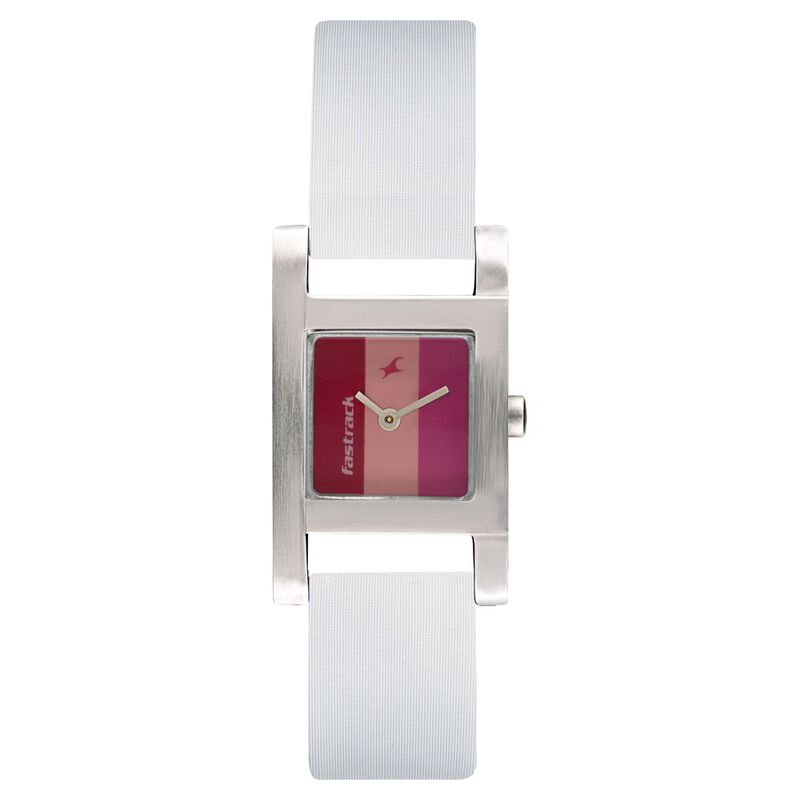 Fastrack Quartz Analog Pink Dial Leather Strap Watch for Girls - image number 0