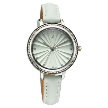 Fastrack Stunners X Quartz Analog Green Dial Leather Strap Watch For Girls