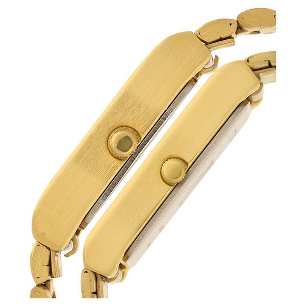 Titan Quartz Analog with Date Champagne Dial Stainless Steel Strap Watch for Couple - image number 2