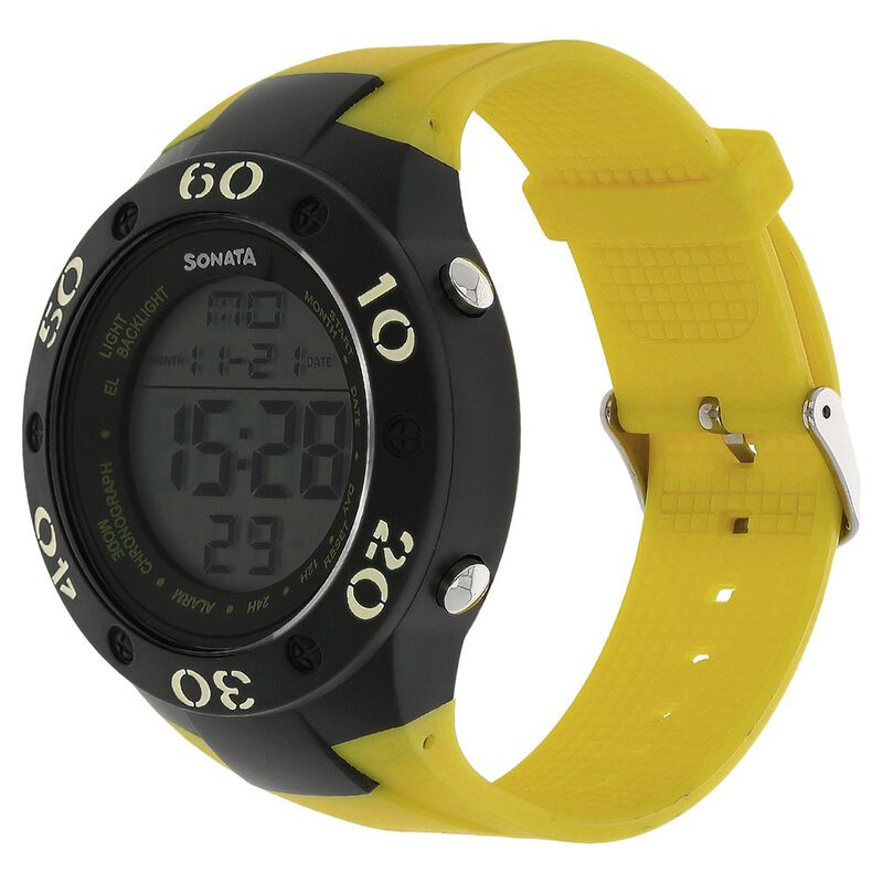 SF Digital Dial Yellow Plastic Strap Watch for Men - image number 1