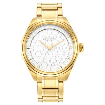 Titan Wedding White Dial Analog with Date Stainless Steel Strap watch for Men