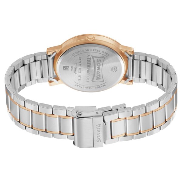 Sonata Quartz Analog Blue Dial Stainless Steel Strap Watch for Men - image number 3