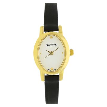 Sonata Quartz Analog White Dial Leather Strap Watch for Women