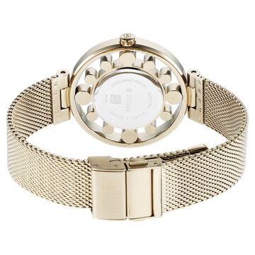 Titan Purple Unending Beauty Mother Of Pearl Dial Women Watch With Stainless Steel Strap