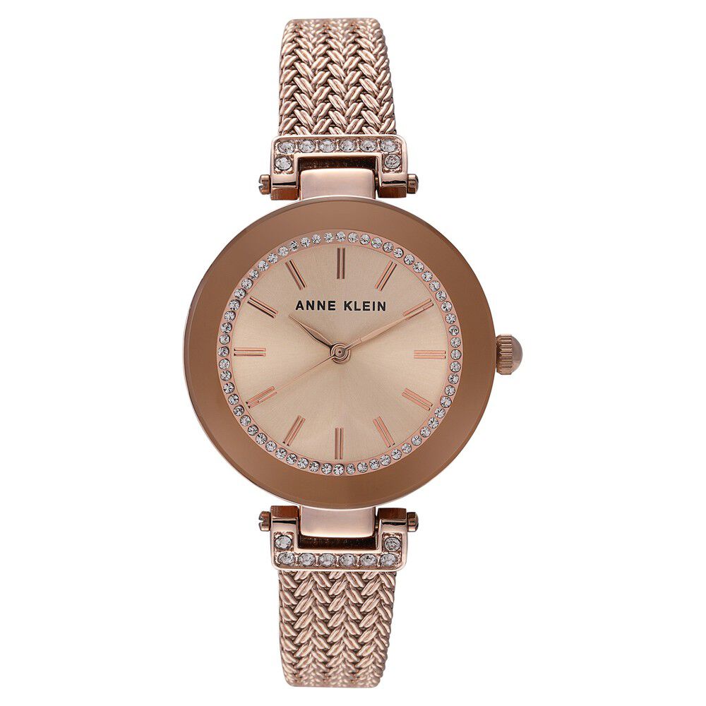 Buy Online Anne Klein Quartz Analog Rose Gold Dial Metal Strap