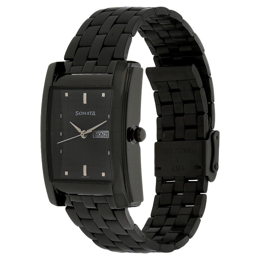 Sonata black chain watch price shop