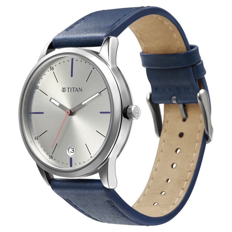 Titan Elmnt Blue Dial Analog Leather Strap watch for Men - image number 1
