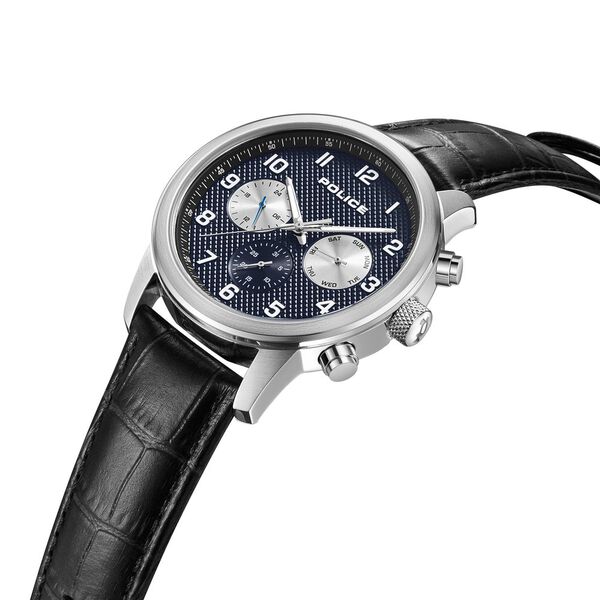 Police Quartz Multifunction Blue Dial Leather Strap Watch for Men - image number 3
