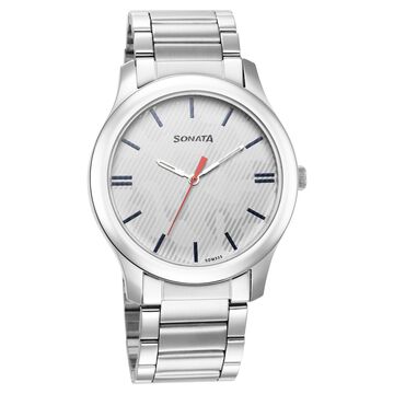 Sonata Quartz Analog Multicoloured Dial Stainless Steel Strap Watch for Men