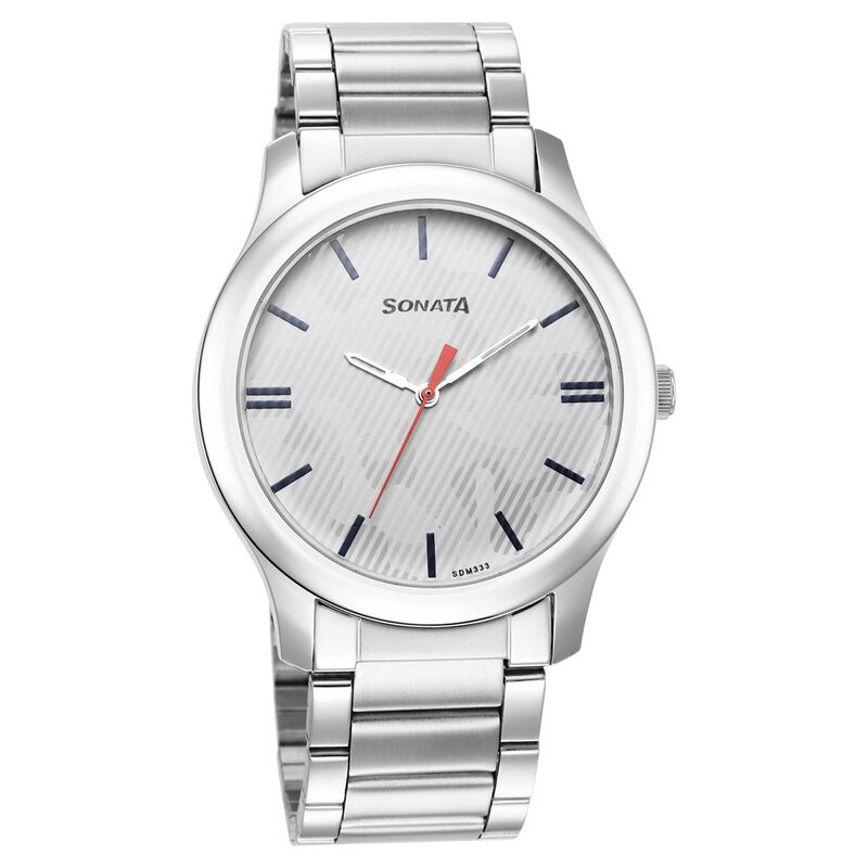 Sonata Quartz Analog Multicoloured Dial Stainless Steel Strap Watch for Men