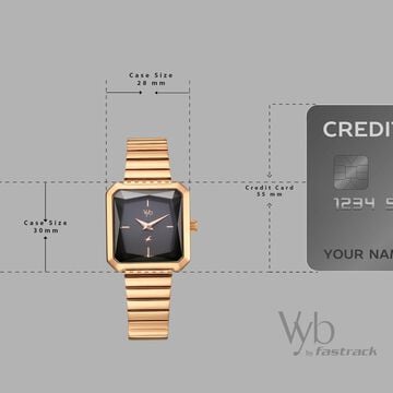 Vyb Flare By Fastrack Quartz Analog Grey Dial Rose Gold Stainless Steel Strap Watch For Girls