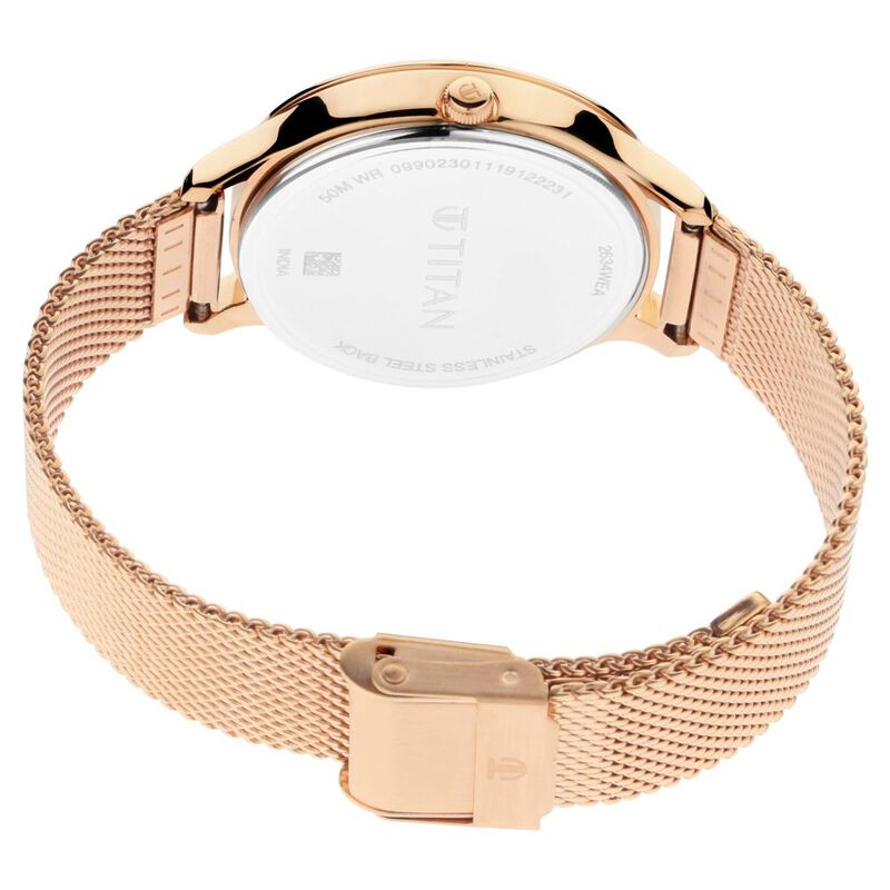 Titan Sparkle Rose Gold Dial Analog Metal Strap watch for Women - image number 3
