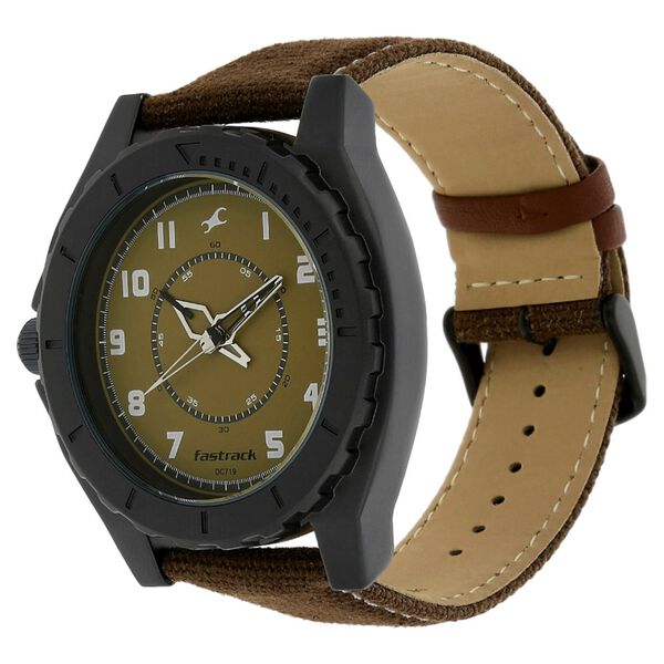Fastrack Explorer Quartz Analog Brown Dial Canvas Strap Watch for Guys - image number 1
