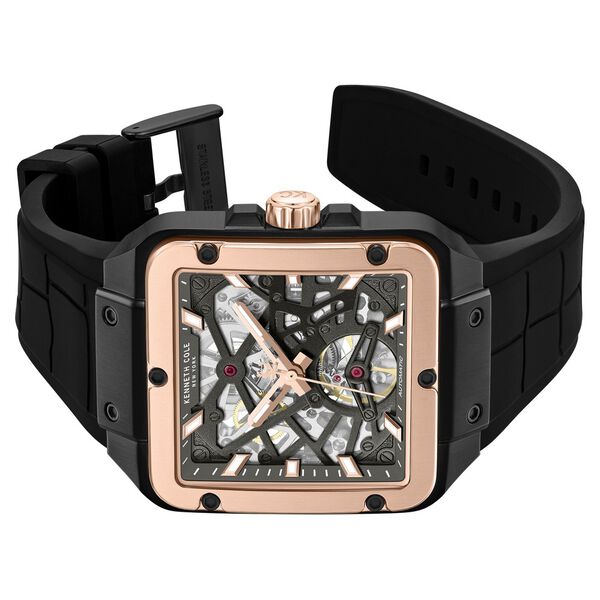 Kenneth Cole Automatic With Self Winding Automatic With Self Winding Grey Dial Silicone Strap Watch For Men - image number 2