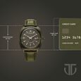 Titan Tonneau Analog with Date and Green Dial Green Leather Strap Watch for Men - image number 3