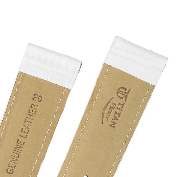 20 mm White Genuine Leather Straps for Men - image number 4