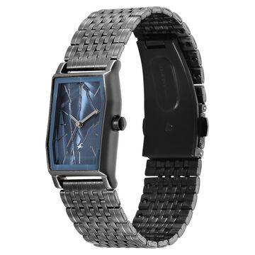 Fastrack Oceanyx 2.0 Analog Watch for Women with Dark Blue Dial & Gun Metal Strap