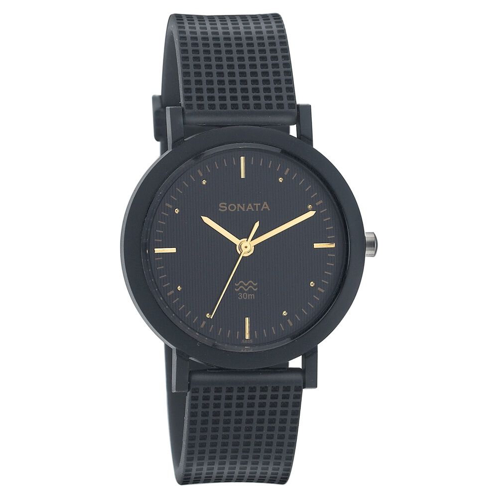 Sonata analog black dial men's watch sales