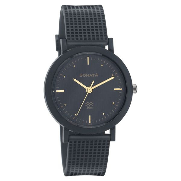 Sonata Quartz Analog Black Dial Strap Watch for Men - image number 0