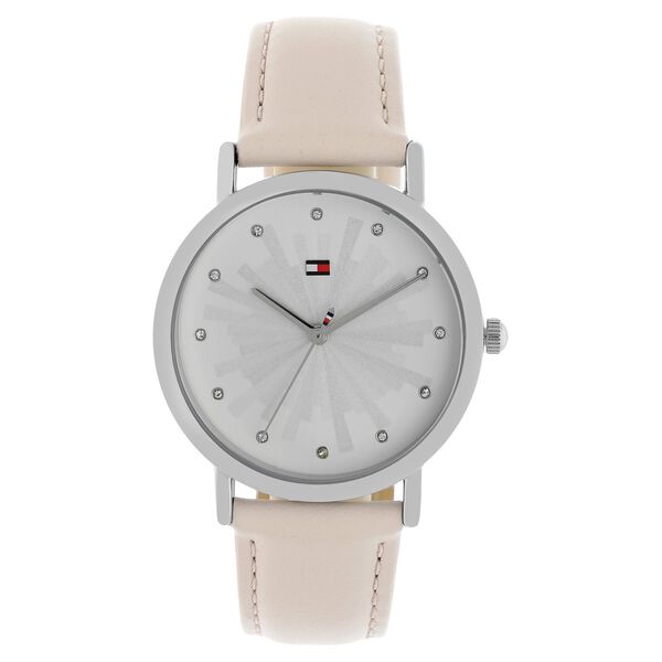 Tommy Hilfiger Quartz Analog Silver Dial Leather Strap Watch for Women - image number 0