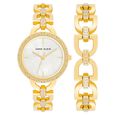 Anne Klein Quartz Analog Mother Of Pearl Round Dial Golden Metal Strap Watch For Women - image number 0